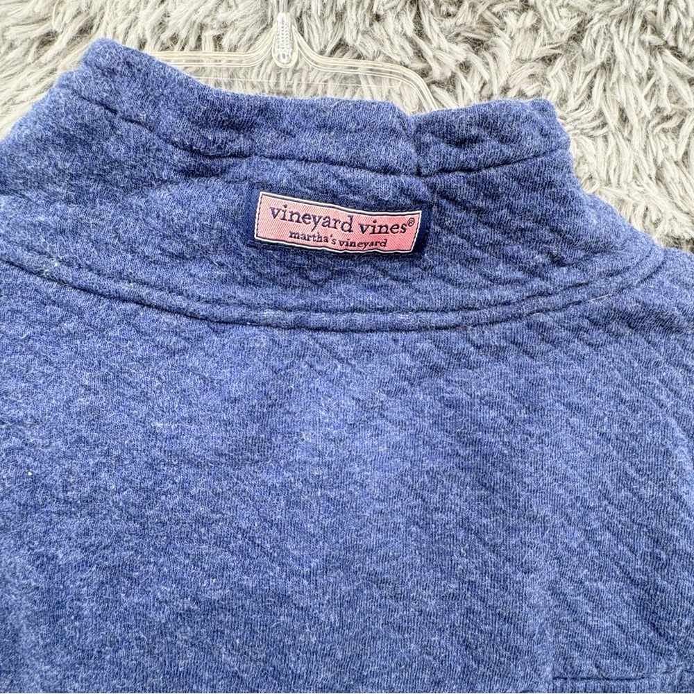 Vineyard Vines Shirt Womens Medium Shep Pullover Quarter Zip Quilted Sweatshirt - Picture 10 of 10